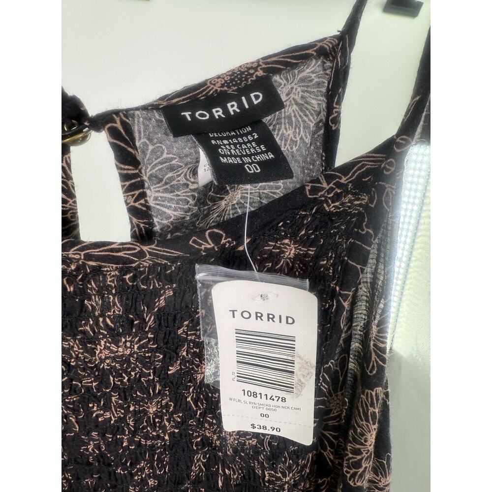 NWT Torrid Floral Rayon High Neck Camisole Size 00 10 - Picture 5 of 5